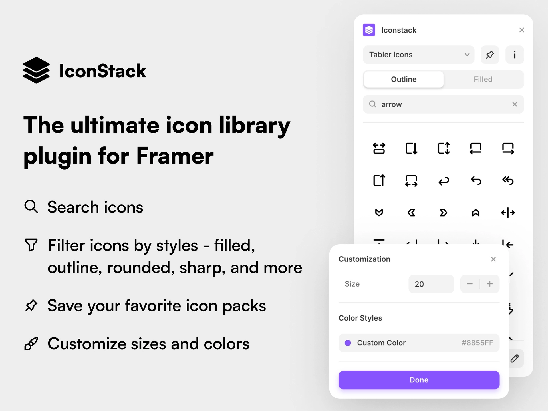 Access free icons from multiple icons sets 