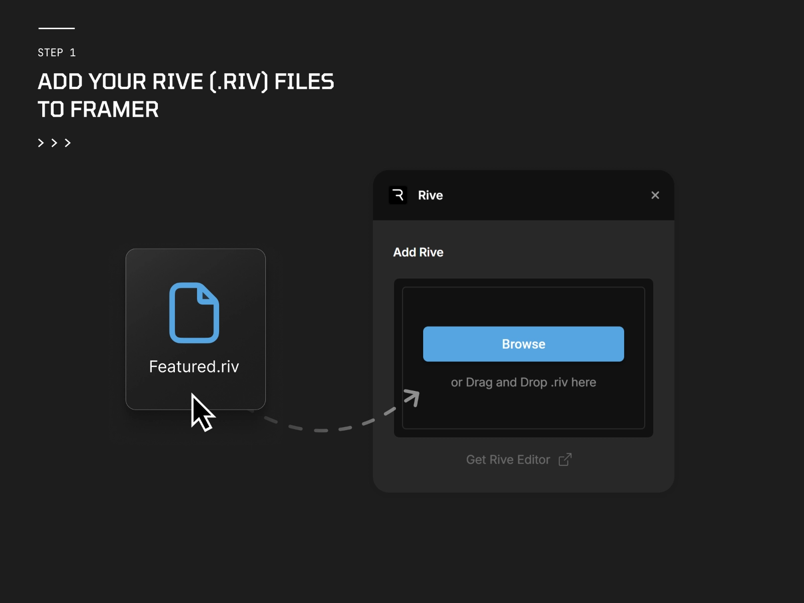 Adding rive scenes in framer