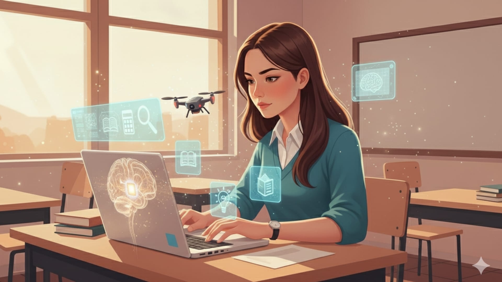 Student using AI