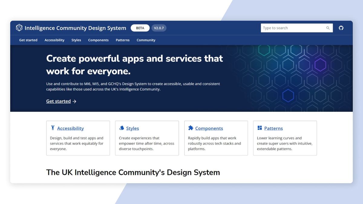UK's Intelligence Community Design System Kit