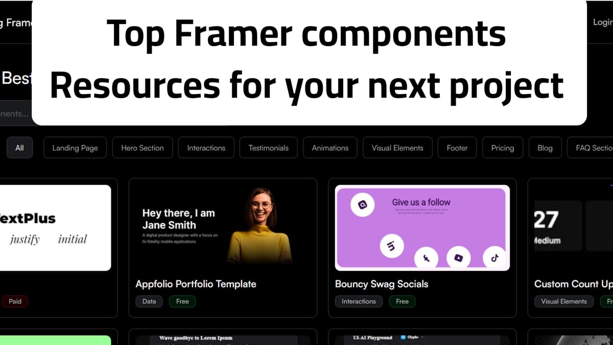 Must-Have Resources to Build Stunning Framer Websites & portfolios