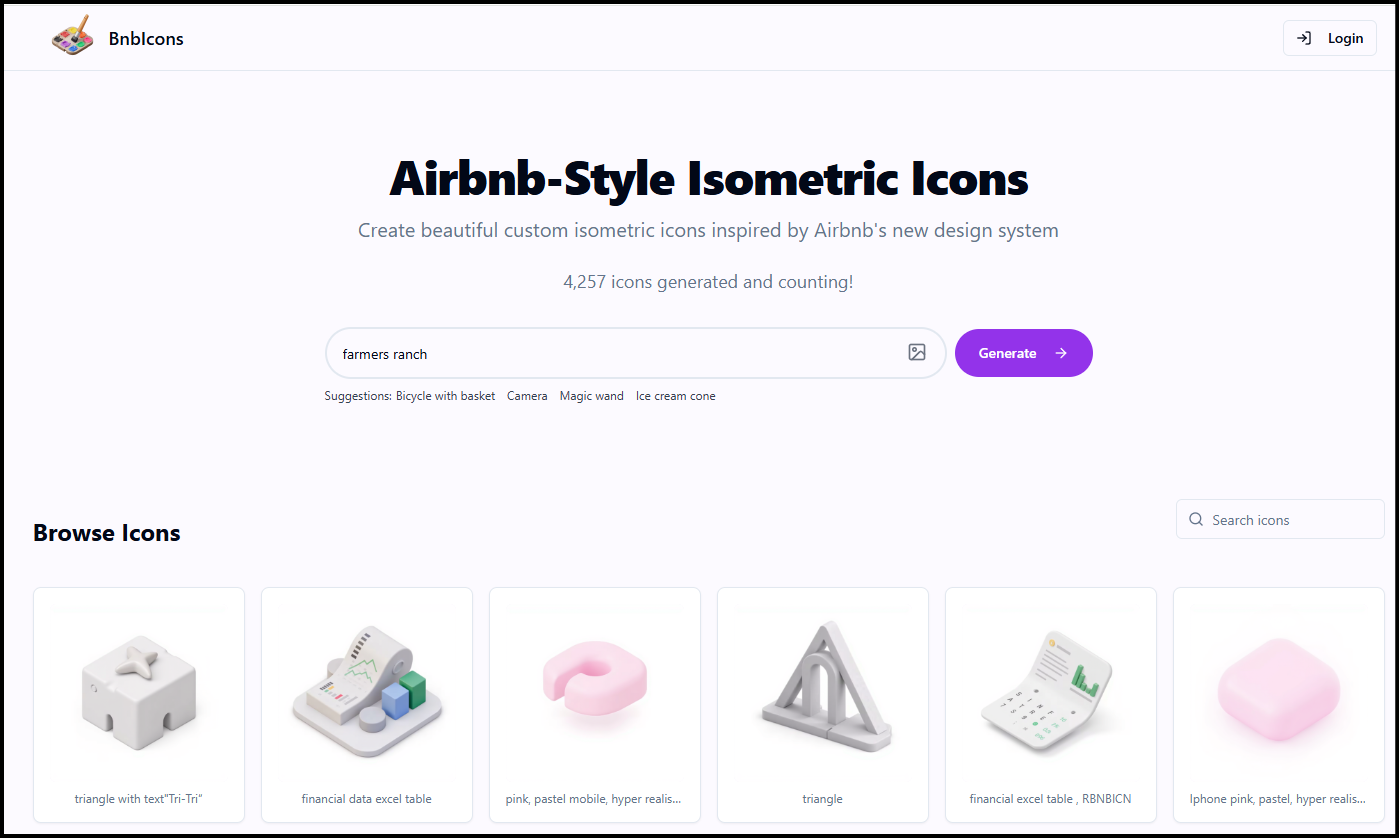 Generate Airbnb style icons using AI