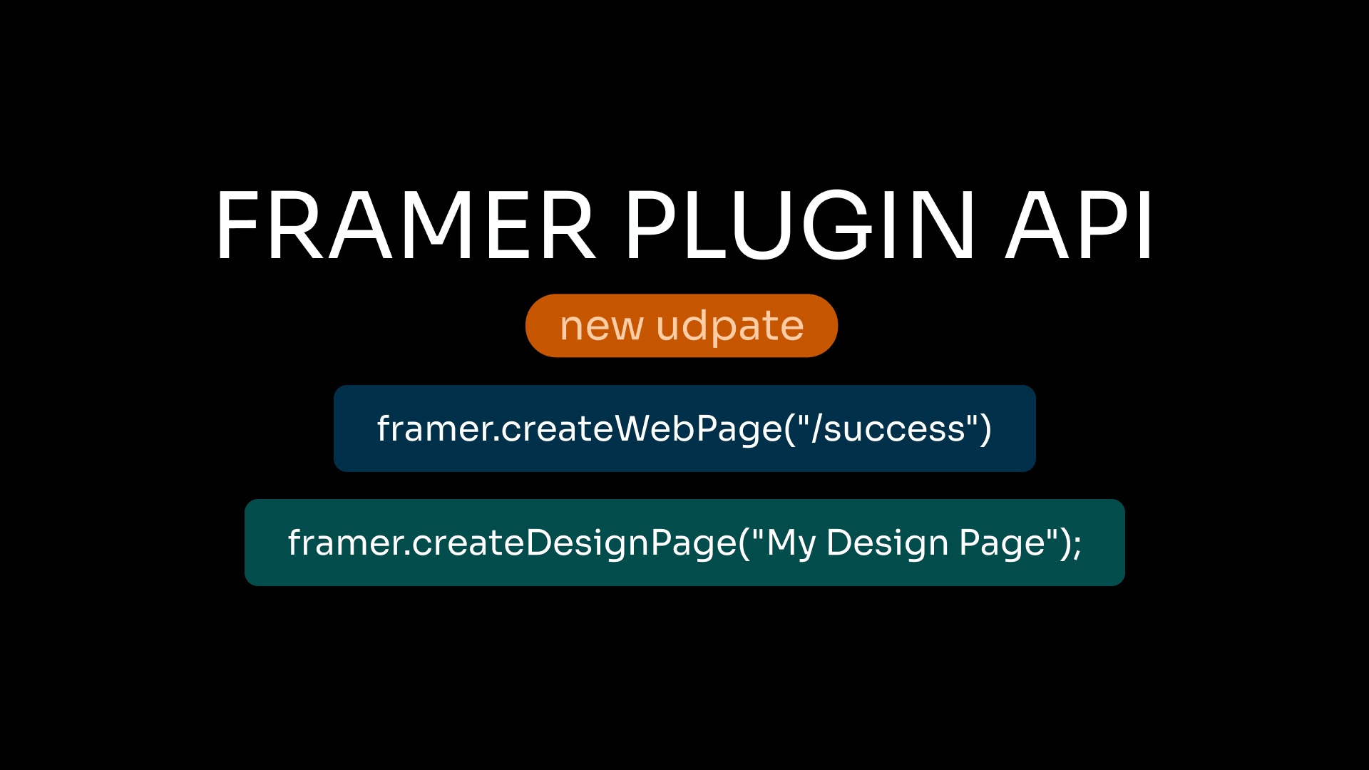 Framer API to create new webpage and design page
