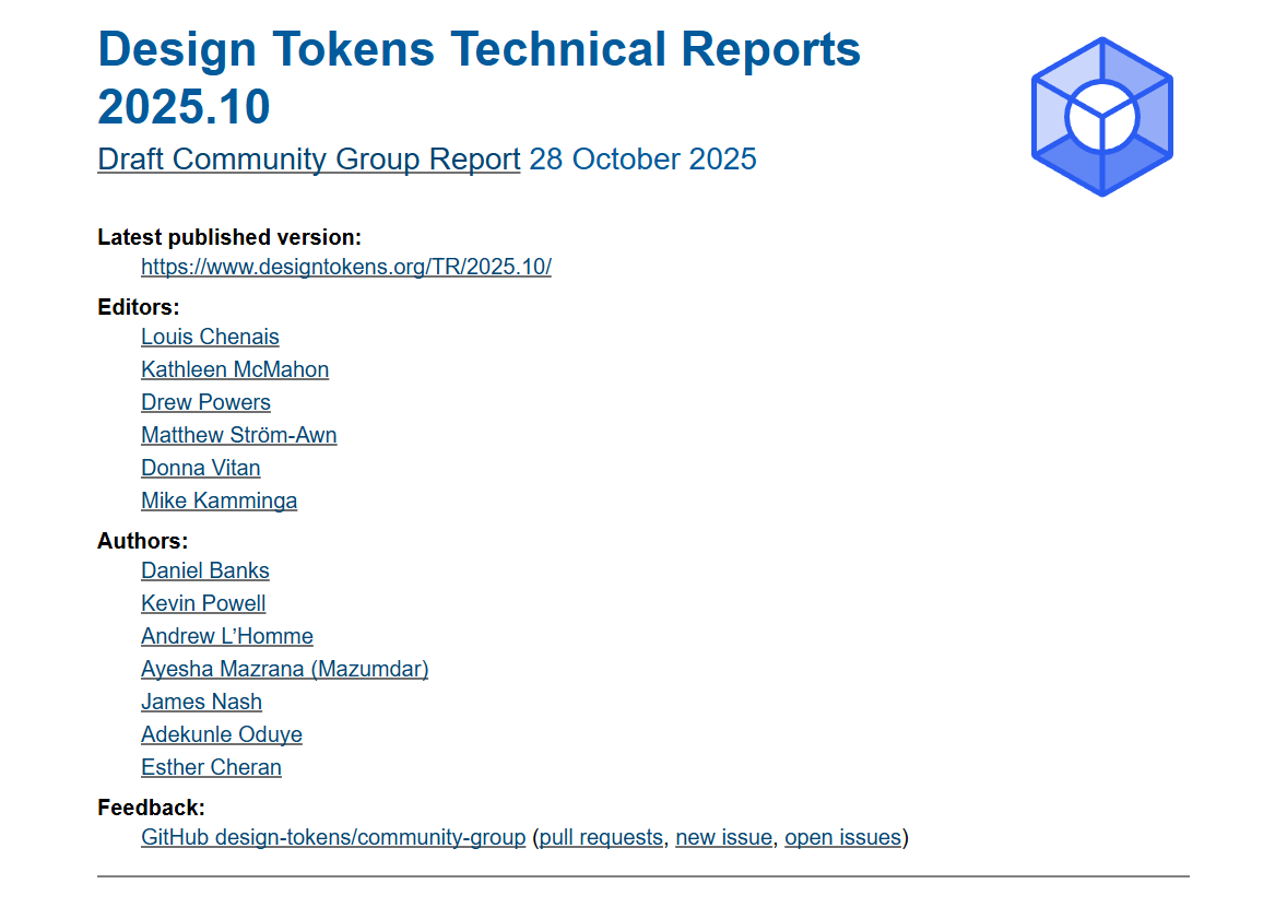 Design Tokens Specification Reaches First Stable Version with W3C ...