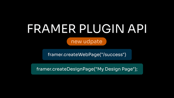 Framer API to create new webpage and design page
