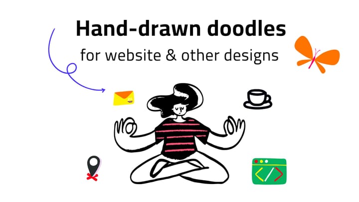 Handmade doodle & scribble vectors for website design