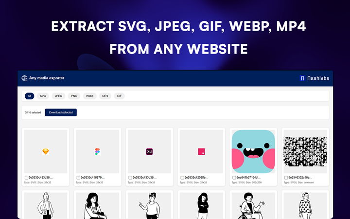 Superfast way to download SVG from any website [+jpg, +gif, +mp4]